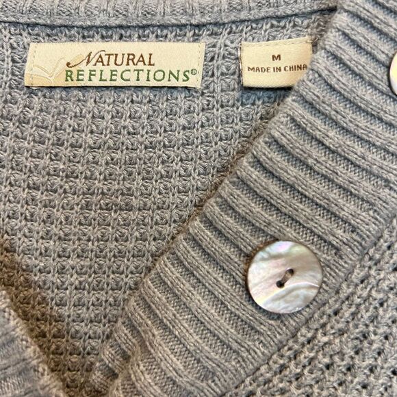 Natural Reflections grey Knit Sweater SZ M - Picture 3 of 9